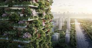 Des tours végétales pour purifier l'air des villes en Chine