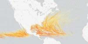 La carte de tous les ouragans depuis 100 ans