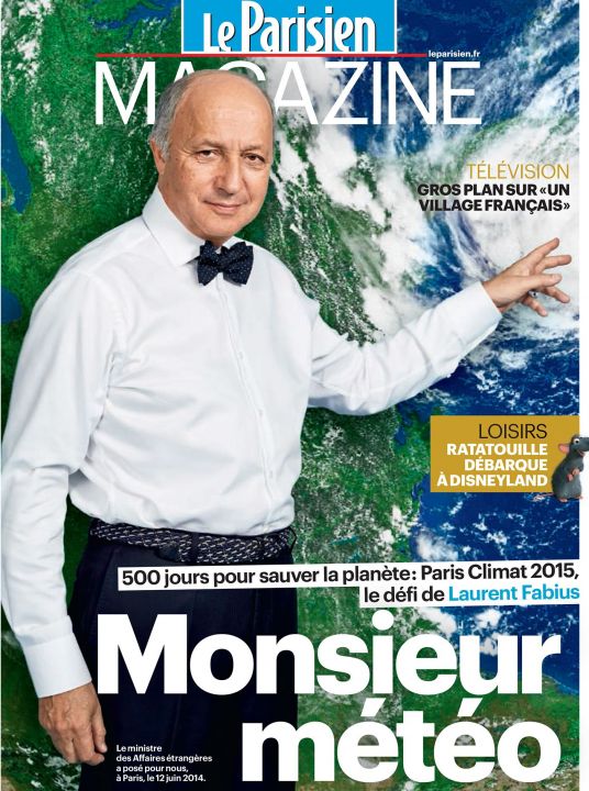 LE PARISIEN MAGAZINE. Laurent Fabius en Monsieur Météo