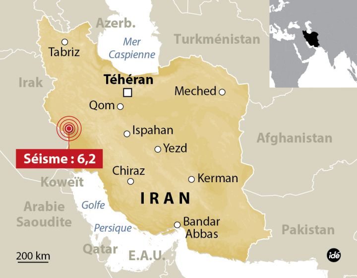  Iran : un fort séisme frappe l'ouest du pays et fait de nombreux blessés