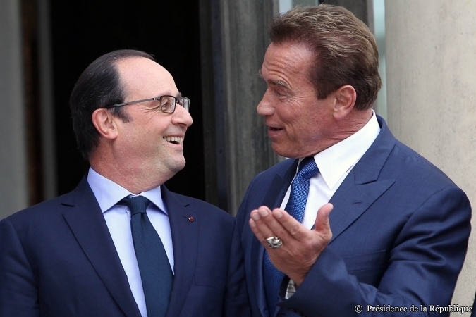 Changement climatique : l'ex-Terminator reçu par Hollande à l'Elysée