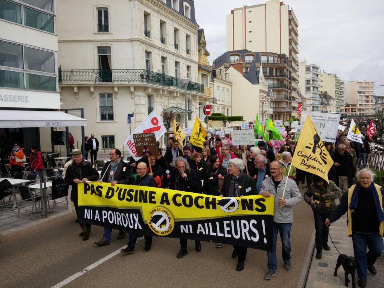 Les Sables d'Olonne : un millier de manifestants contre la porcherie industrielle