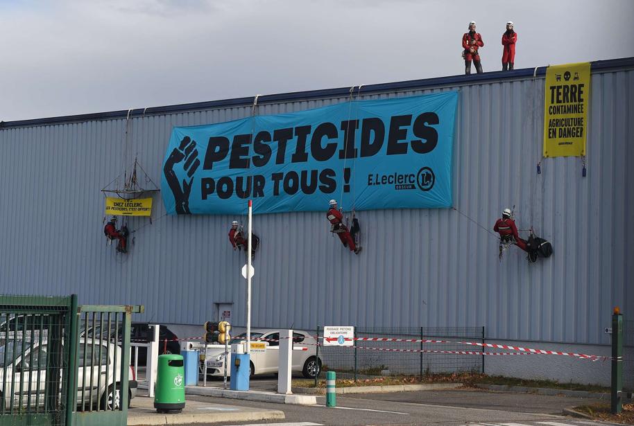 Lutte contre les pesticides : Greenpeace bloque la centrale de Leclerc à Toulouse