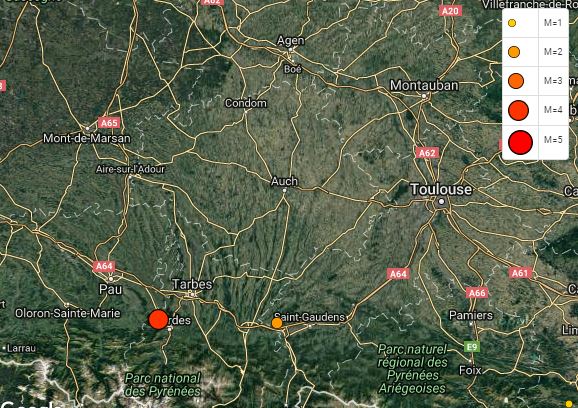 Un séisme de magnitude 3,9 a secoué les Hautes-Pyrénées ce samedi soir