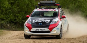 Une Nissan Leaf modifiée au Mongol Rally
