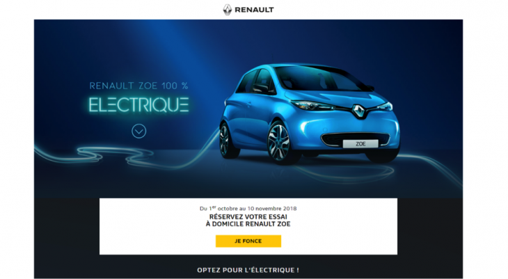 Renault Zoé : des essais à domicile avec Vente Privée