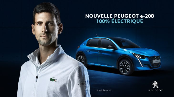 Peugeot fait appel à Novak Djokovic pour promouvoir la e-208