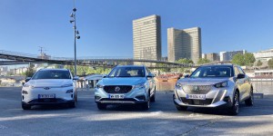 Essai comparatif SUV électriques : le Peugeot e-2008 et le MG ZS EV face au Hyundai Kona