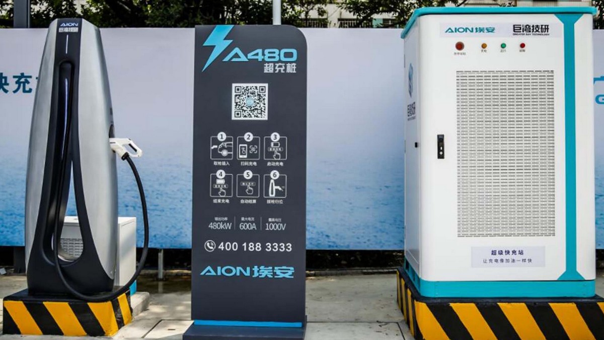 GAC Aion présente sa première borne ultrarapide de 480 kW