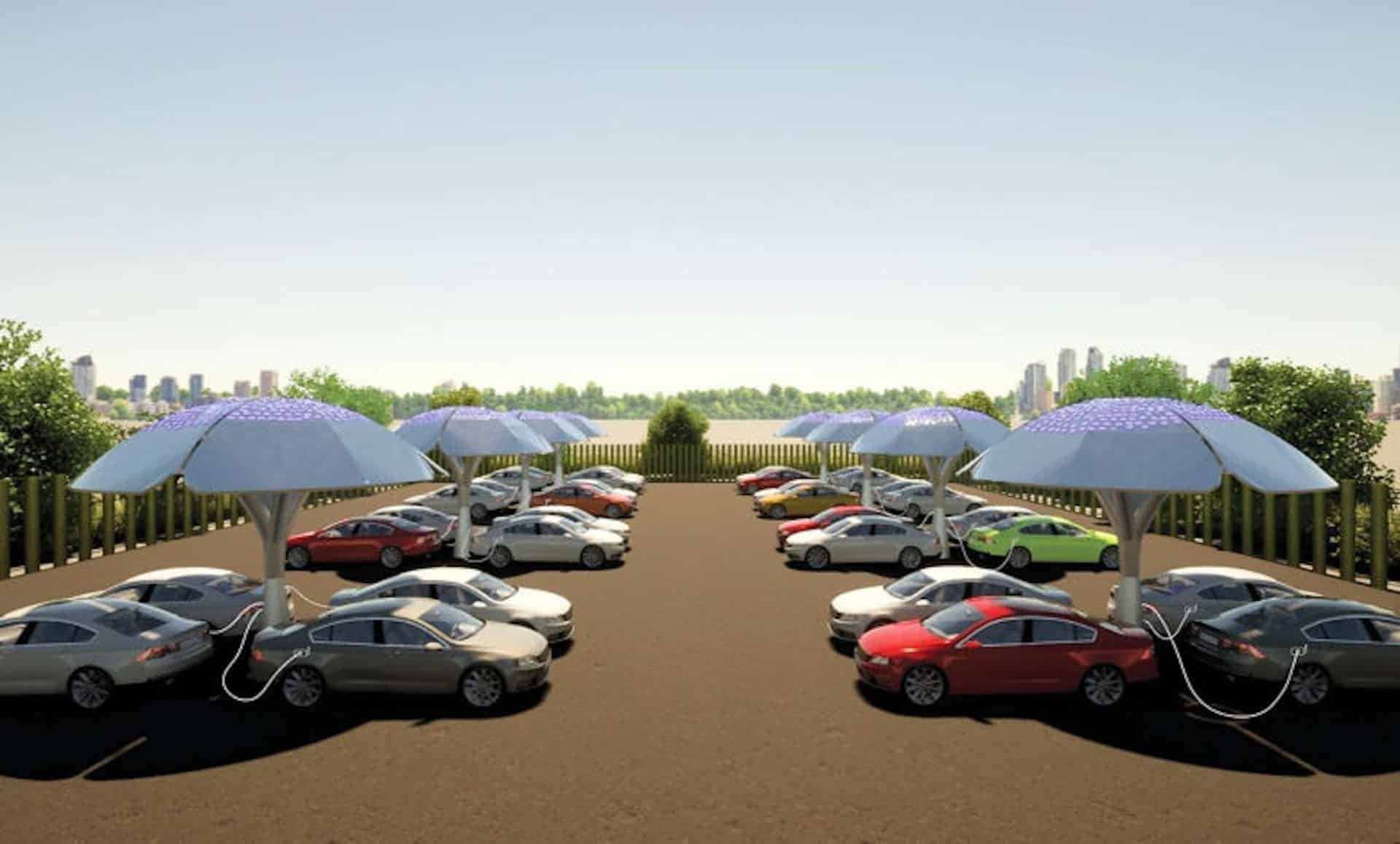 Bientôt des arbres solaires pour recharger les voitures électriques au Royaume-Uni