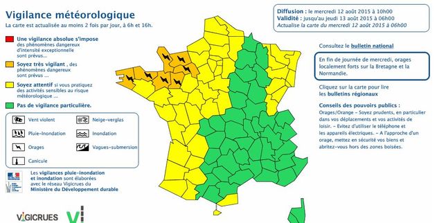 Orages : sept départements de l’Ouest en alerte orange