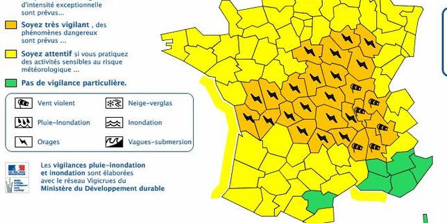 Orages : 26 départements en vigilance orange