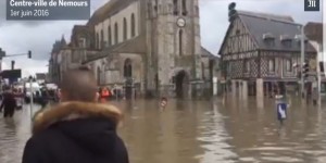 Crue du Loing : images amatrices du centre-ville de Nemours inondé en cours d’évacuation