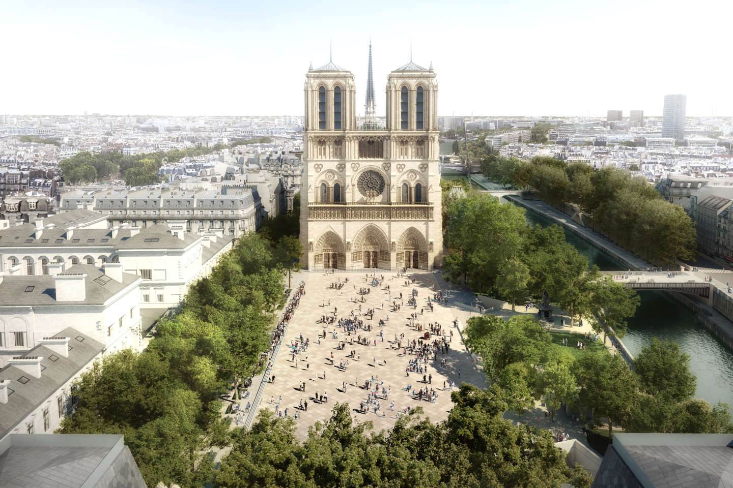 Du vert et de l’eau pour le réaménagement du quartier de Notre-Dame de Paris