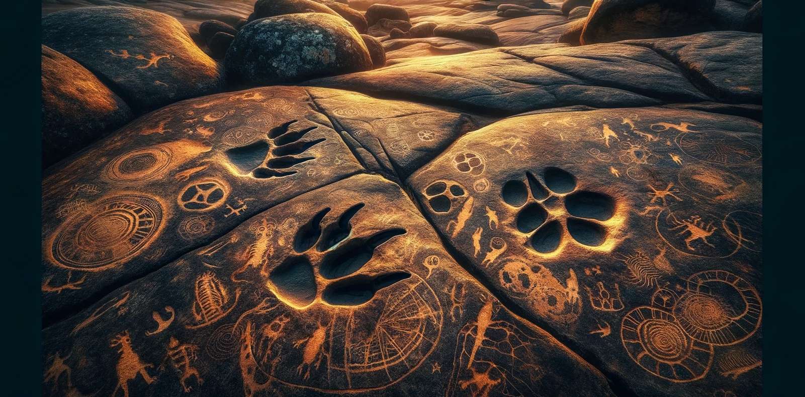 Découverte unique au monde de gravures préhistoriques avec des empreintes de dinosaures !