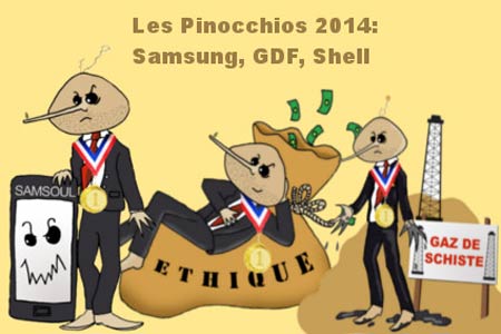 Pour qui le bonnet d'âne des prix Pinocchio ? Pour Shell, GDF Suez et Samsung
