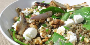 Salade de lentilles et de quinoa aux épinards