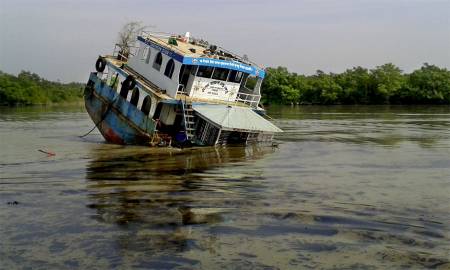 Marée noire dans la mangrove des Sundarbans qui abrite une biodiversité unique dont les dauphins irrawaddy