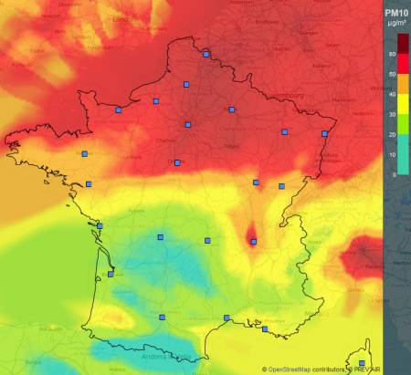 Pic de pollution de l'air pour toute la moitié nord de la France