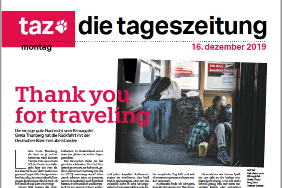 “Greta Thunberg a bien survécu au trajet de retour avec la Deutsche Bahn”
