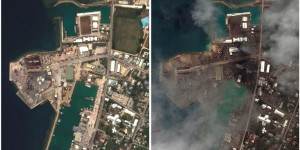 Premier aperçu satellite des dégâts causés par l’éruption aux Tonga