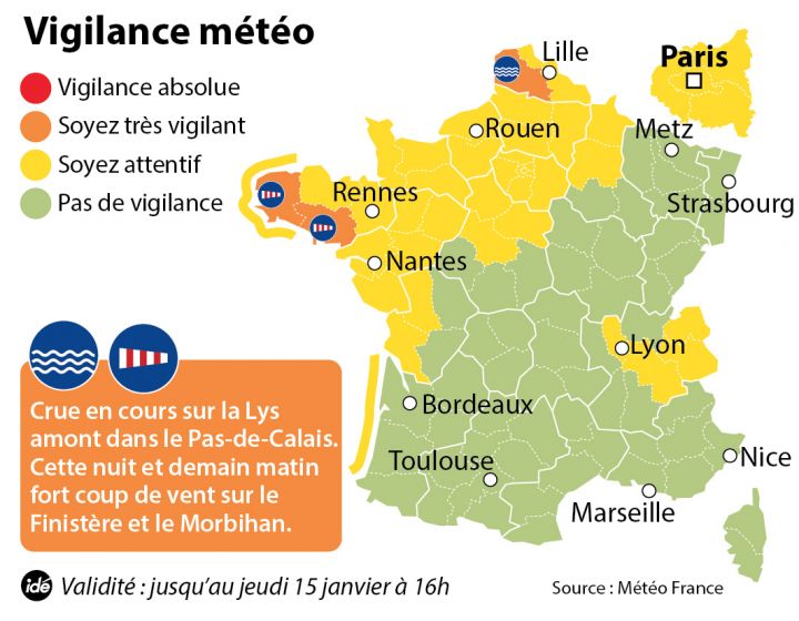 Bretagne : alerte orange aux vents sur le Morbihan et le Finistère