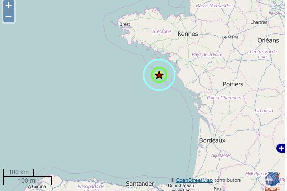 Séisme de magnitude 3,9 au large de Saint-Nazaire