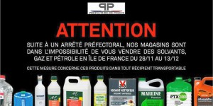 COP 21 : les produits inflammables interdits à la vente