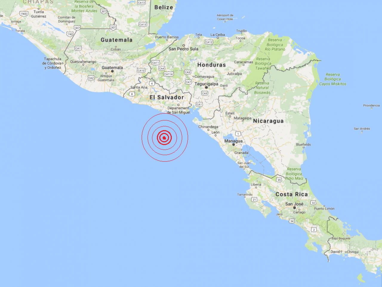 Pacifique : séisme de magnitude 7,2 au large du Salvador et du Nicaragua, alerte au tsunami