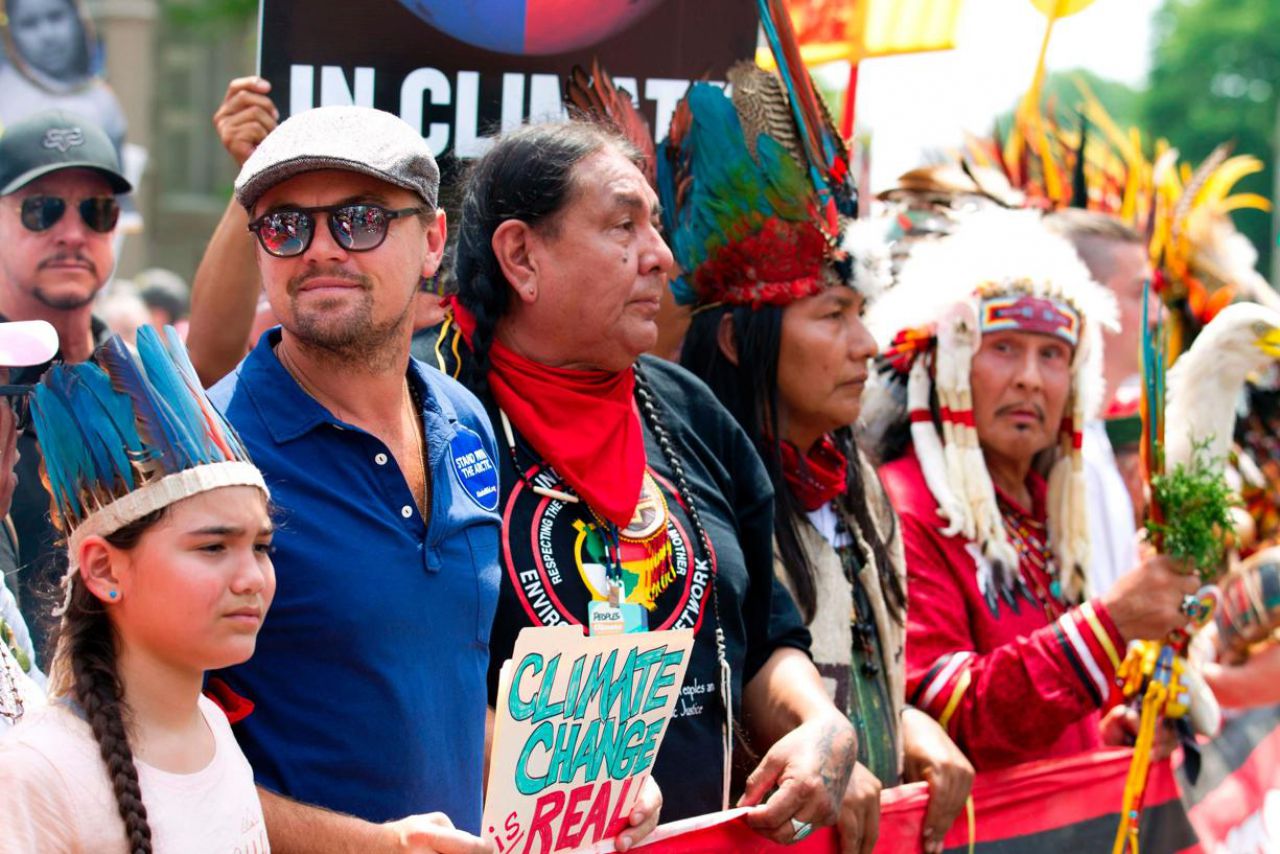 Leonardo DiCaprio en tête de la marche pour le climat à Washington
