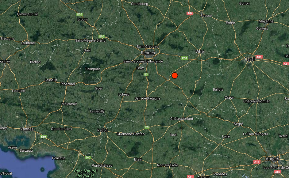 Un séisme de magnitude 3,9 ressenti près de Rennes