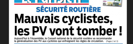 
    Dans Le Parisien, mauvais arguments contre les mauvais cyclistes  