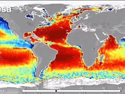 
    Cinq ans d’acidification des océans, vus depuis l’espace  