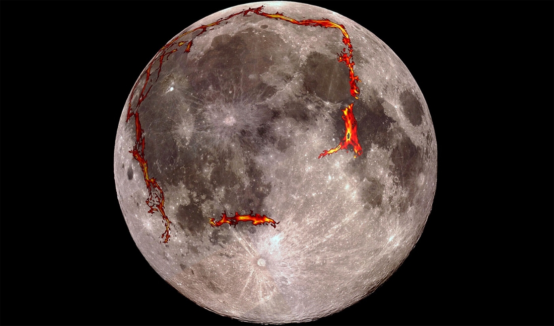 Des coulées de lave sur la lune