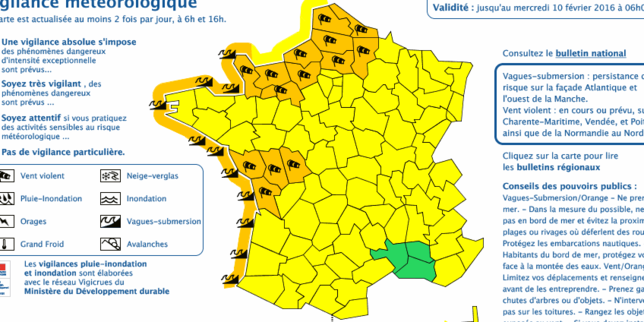 Intempéries : 22 départements en alerte orange