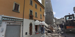 Avant/après : les bâtiments détruits par le séisme en Italie