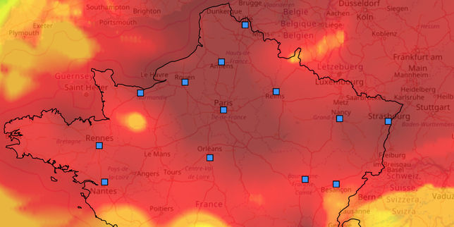 Le pic de pollution illustré par des cartes du nuage de particules fines