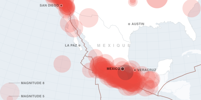 Des centaines de séismes le long de la côte ouest de l’Amérique du Nord depuis deux siècles