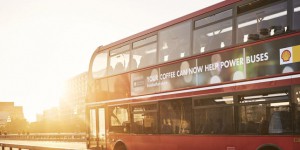 A Londres, des bus rouges carburent au café