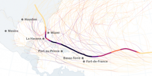 Dorian : visualisez le parcours des 130 ouragans survenus dans l’Atlantique Nord depuis l’an 2000