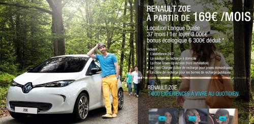 La Renault Zoé ZE en location longue durée à 169€/mois