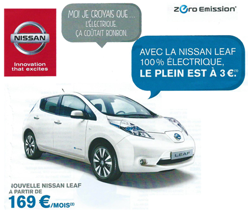 Une nouvelle offre de location de la Nissan Leaf à 169€/mois