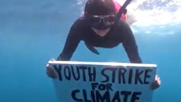 'Grève pour le climat' : Shaama Sandooyea, 24 ans, a organisé la première manifestation sous-marine au large des Seychelles