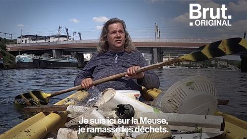 VIDEO. 'Je le fais pour notre nature' : dans son kayak, Mark nettoie la Meuse