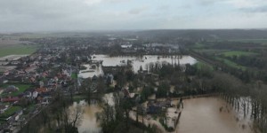 Pas-de-Calais : les inondations à Wizernes, Esquerdes et Hallines vues du ciel